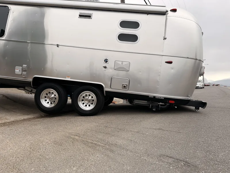 The 23-foot Airstream International parked at home in Casa de Oro, California