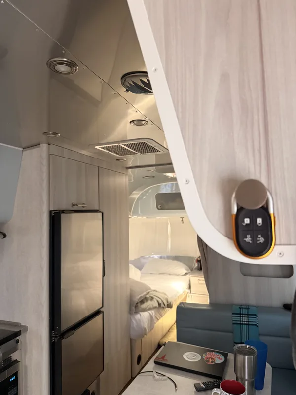 23′ Airstream International hitched to the Rivian R1T at Gallup, NM, May 2026