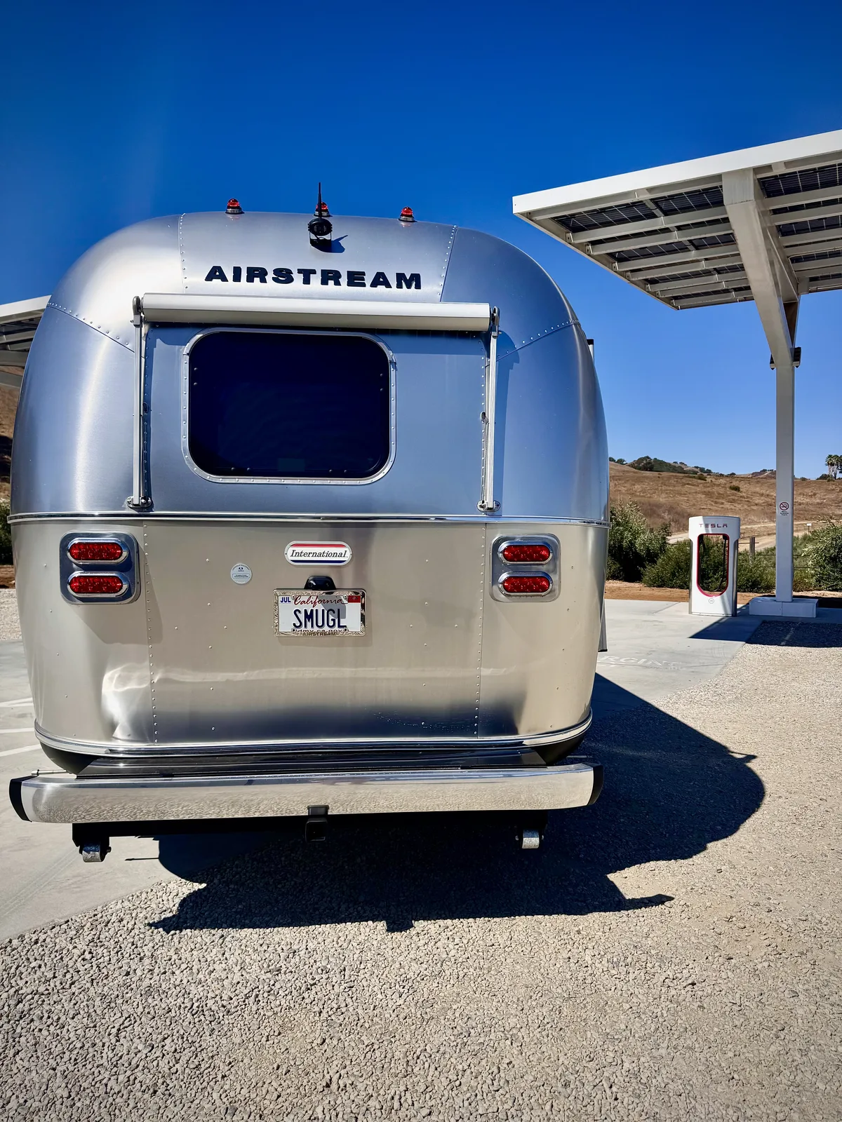23′ Airstream International hitched to the Rivian R1T at Monterey County, CA, September 2025