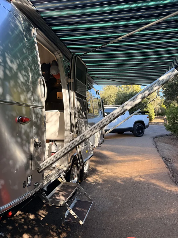 The 23-foot Airstream International parked in the mountains at Julian, California