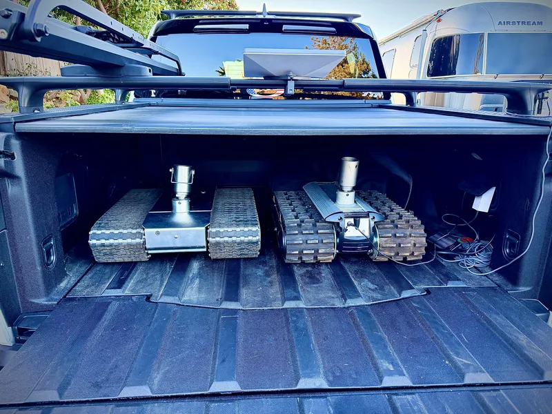 23′ Airstream International hitched to the Rivian R1T at San Diego, CA, October 2025