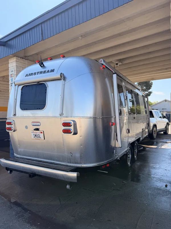 23′ Airstream International hitched to the Rivian R1T at El Cajon, CA, March 2026